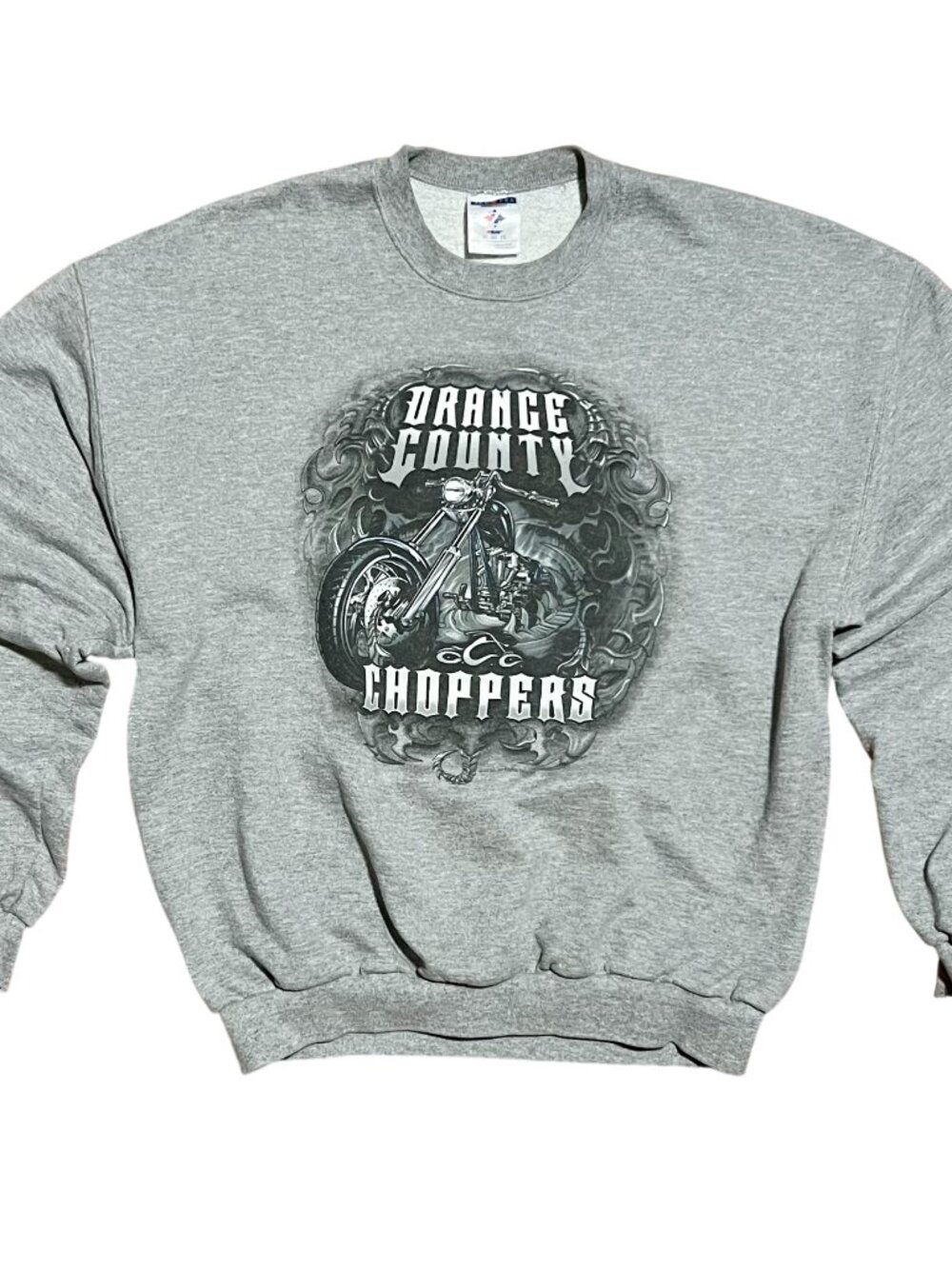 Orange County Choppers Y2K Vintage Gray Crew Neck Sweatshirt, Men's XL